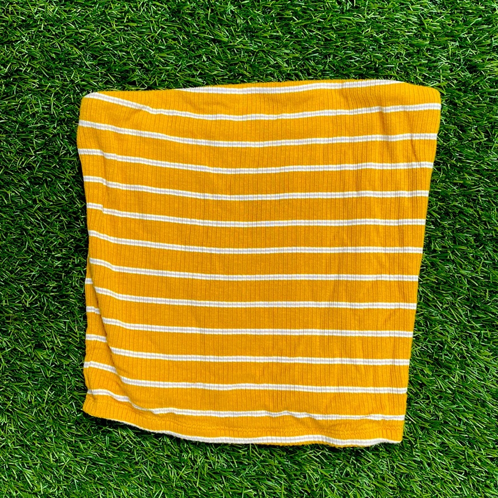 Yellow Striped tube top!